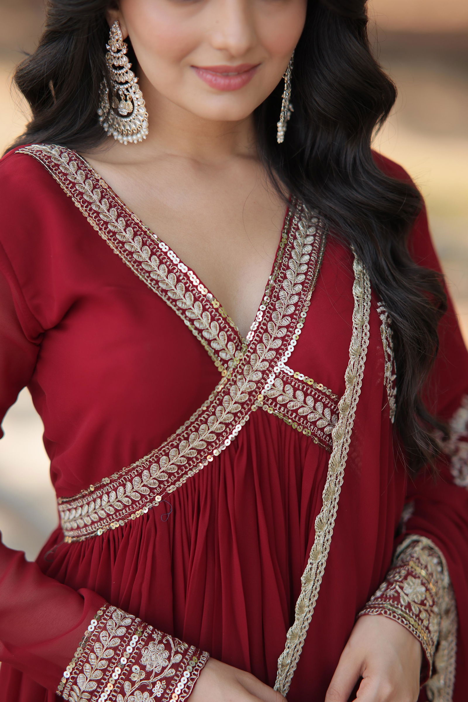KA 1107 aux Blooming Embroidery Gown With Dupatta Wholesale Shop In Surat